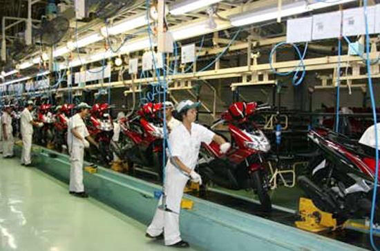 오토바이 생산 조립 생산량 9십만5철개 도달