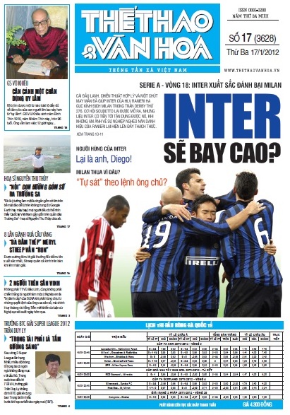 Đọc TT&VH ngày 17/01/2012: Inter sẽ bay cao?