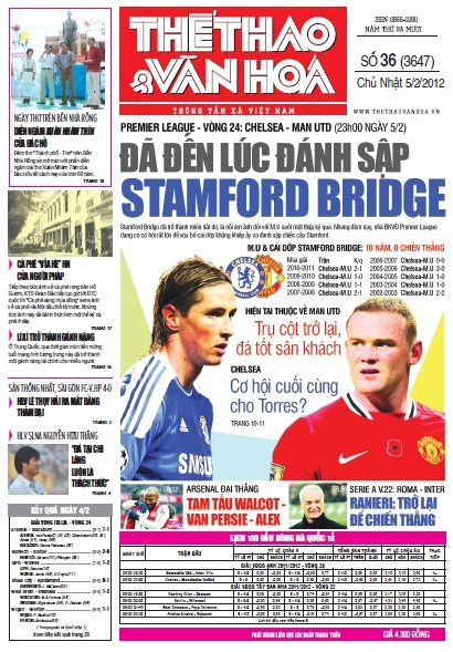 Đọc TT&VH ngày 5/2/2012 - Chelsea-M.U: Đã đến lúc đánh sập pháo đài Stamford Bridge
