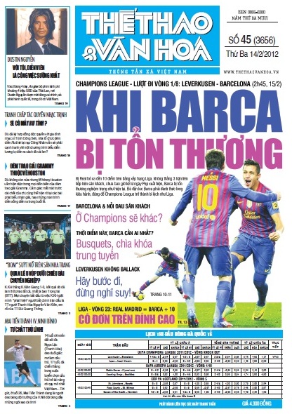 Đọc TT&VH ngày 14/2/2012: Khi Barca bị tổn thương