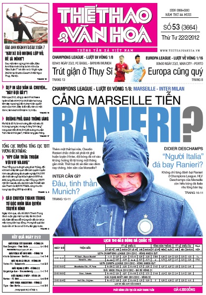 Đọc TT&VH ngày 22/2/2012: Cảng Marseille tiễn Ranieri?