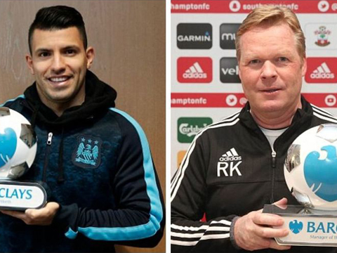 Aguero giành danh hiệu Cầu thủ xuất sắc nhất tháng 1