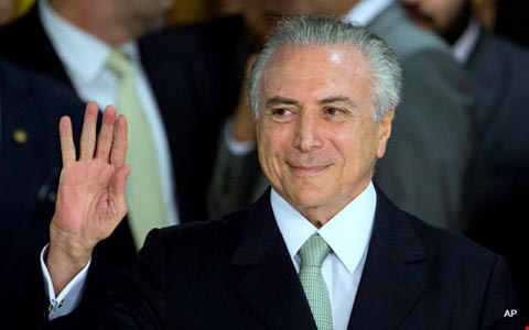 Tổng thống lâm thời Brazil bị tố cáo nhận tiền tham ô