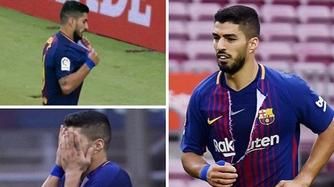 Luis Suarez xé áo như Hulk, đùng đùng bỏ đi khiến Barca đá thiếu người