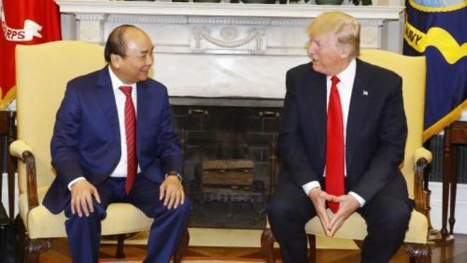 Thủ tướng Nguyễn Xuân Phúc hội đàm với Tổng thống Donald Trump