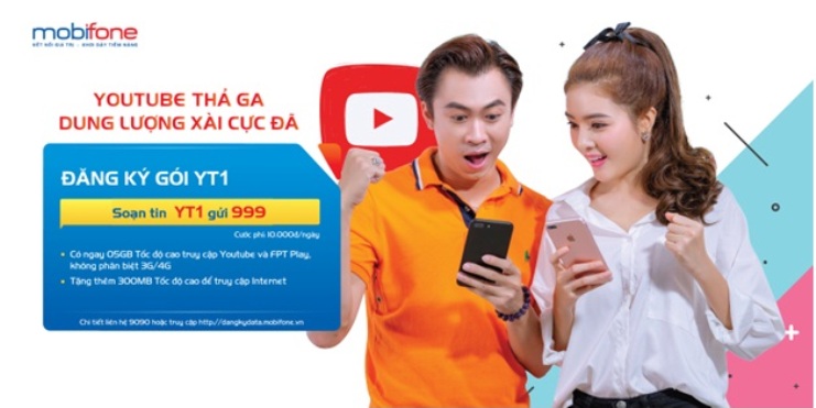 Tổng hợp các gói 3G/4G đặc biệt truy cập Youtube của MobiFone