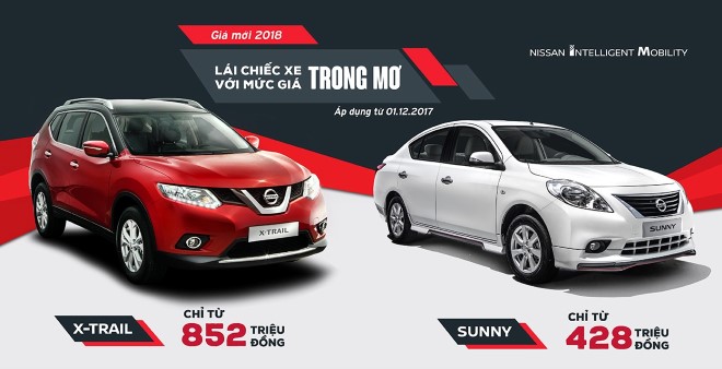 Nissan giảm giá mạnh 2 mẫu xe lắp ráp X-Trail và Sunny