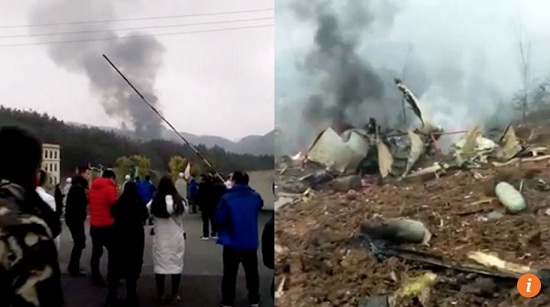 Video máy bay quân sự Trung Quốc loạng choạng trên không trước khi rơi