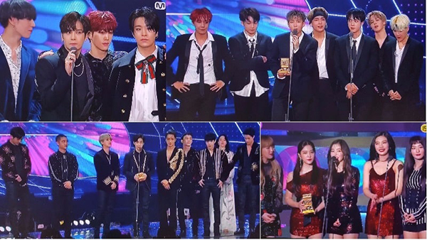 BTS, EXO, GOT7, Red Velvet là những nhóm nhạc được xướng tên nhận giải