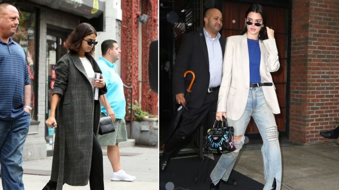 Áo khoác đã bắt đầu xuất hiện trong street style mùa Thu của Kendall Jenner và Selena Gomez