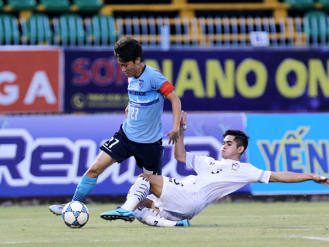 U21 Yokohama chứng tỏ quyền uy nhà vô địch khi đánh bại U21 Thái Lan 2 bàn cách biệt. Ảnh: Anh Lập
