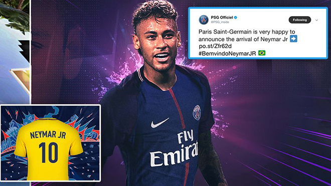 Neymar CHÍNH THỨC gia nhập PSG, mặc áo số 10