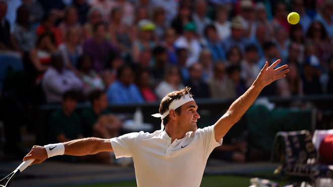 Federer lần thứ 11 vào Chung kết Wimbledon mà không thua set nào