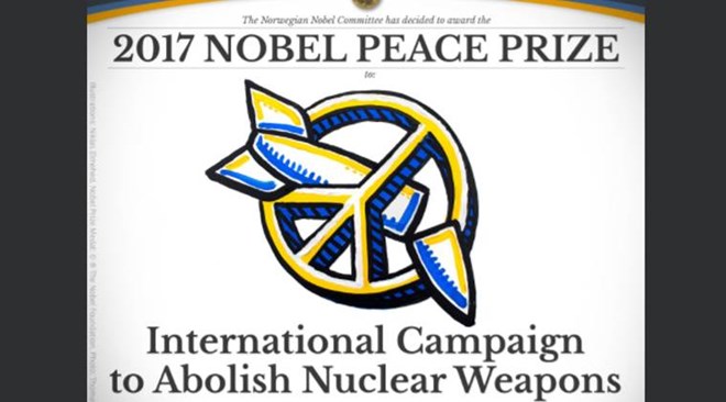 Giải Nobel Hòa bình năm 2017 thuộc về ICAN 
