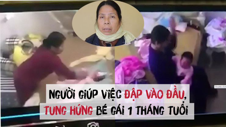 Clip người giúp việc hành hạ bé gái hơn 1 tháng tuổi khai báo trước cơ quan Công an