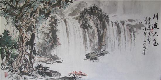 Bày tranh thủy mặc mừng Quốc khánh