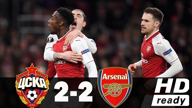 Video bàn thắng trận CSKA Moscow 2-2 Arsenal: Welbeck lại rực sáng