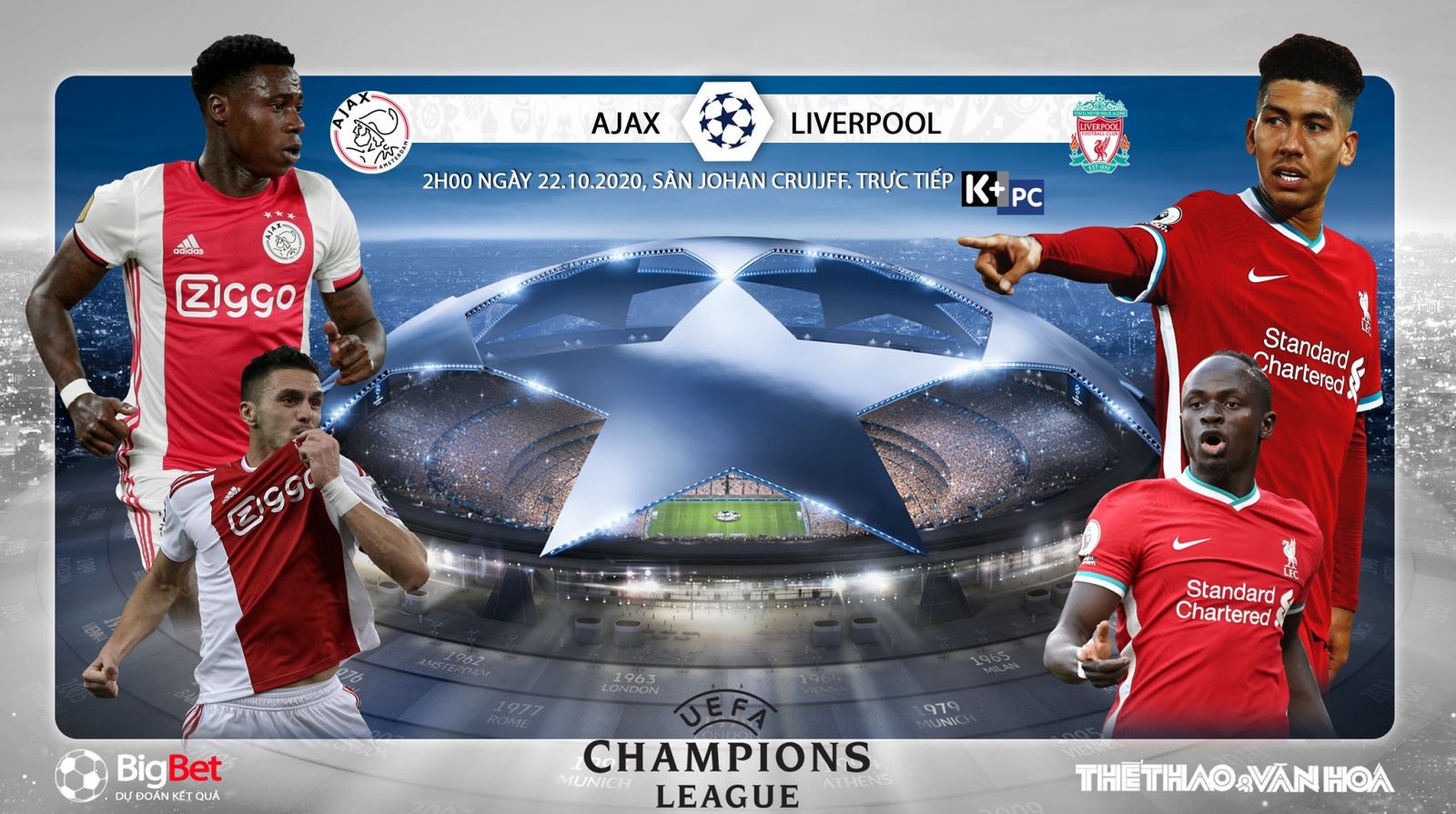 Soi kèo nhà cái Ajax vs Liverpoool. Vòng bảng Cúp C1 châu Âu. Trực tiếp K+PM 