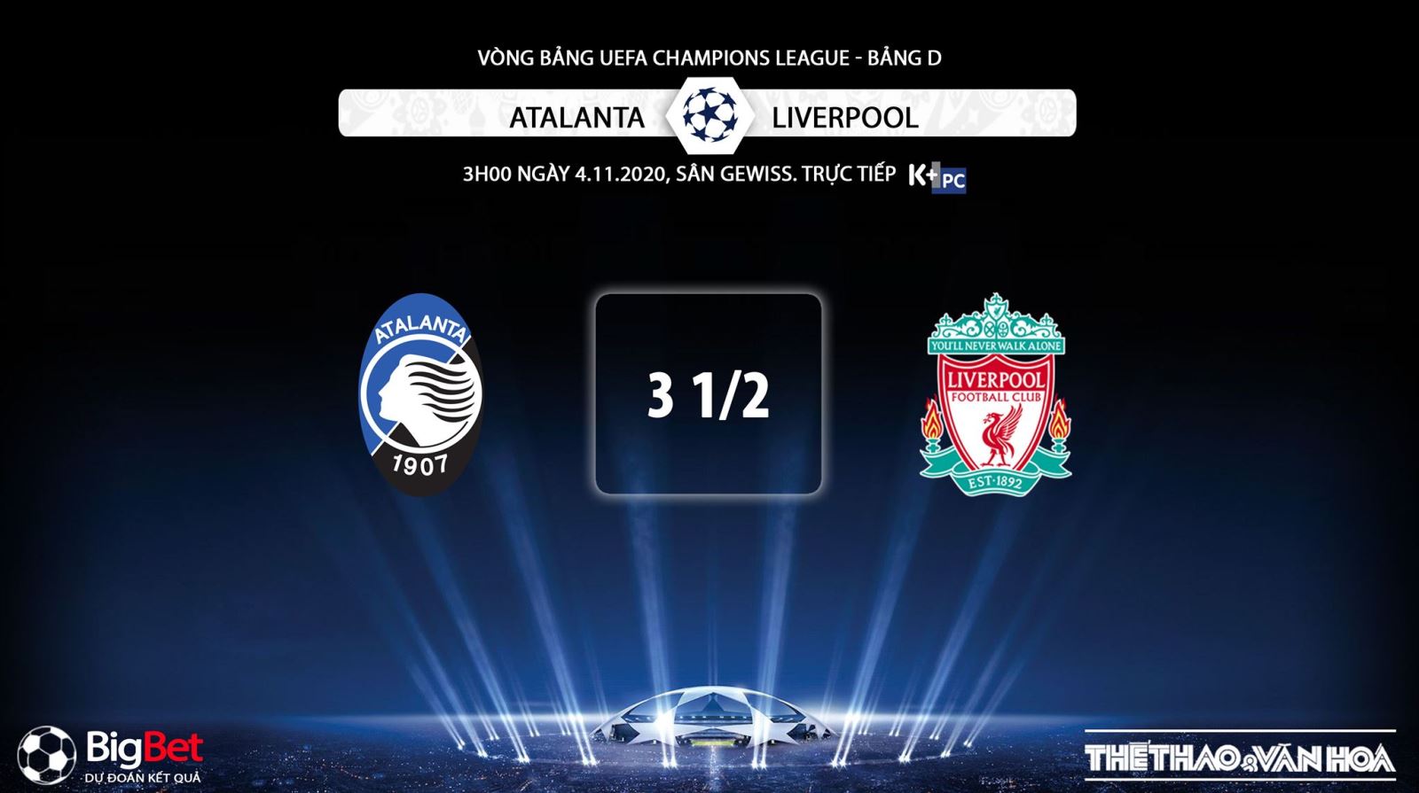 Keo nha cai, kèo nhà cái, Atalanta vs Liverpool, Truc tiep bong da, K+PC, Cúp C1, trực tiếp Atalanta vs Liverpool, trực tiếp bóng đá, xem bóng đá trực tuyến Liverpool