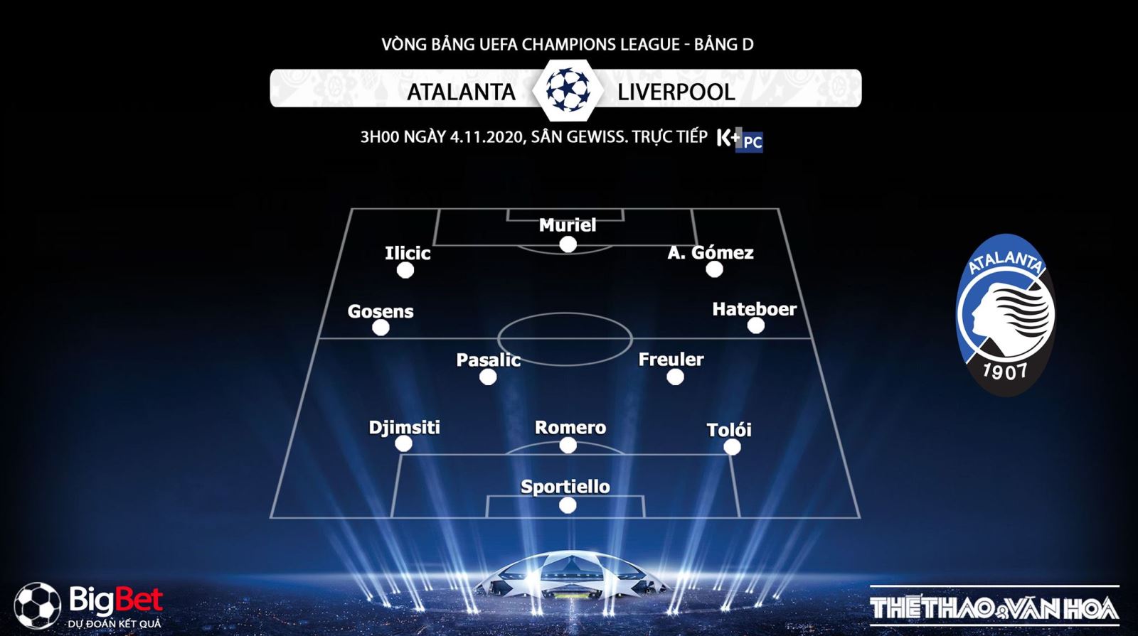 Keo nha cai, kèo nhà cái, Atalanta vs Liverpool, Truc tiep bong da, K+PC, Cúp C1, trực tiếp Atalanta vs Liverpool, trực tiếp bóng đá, xem bóng đá trực tuyến Liverpool