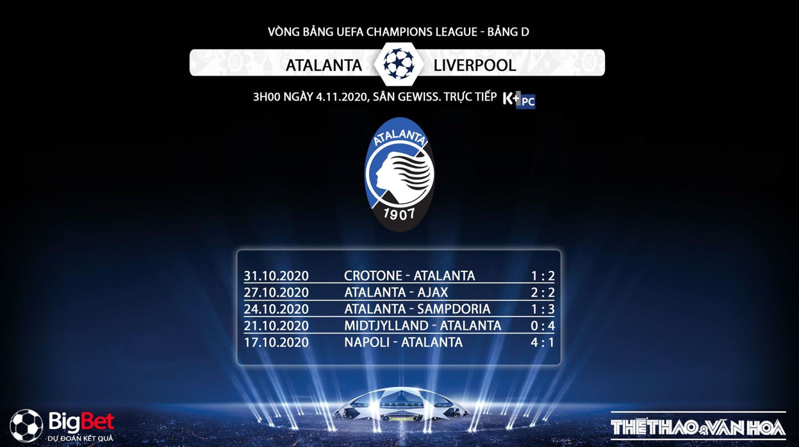 Keo nha cai, kèo nhà cái, Atalanta vs Liverpool, Truc tiep bong da, K+PC, Cúp C1, trực tiếp Atalanta vs Liverpool, trực tiếp bóng đá, xem bóng đá trực tuyến Liverpool