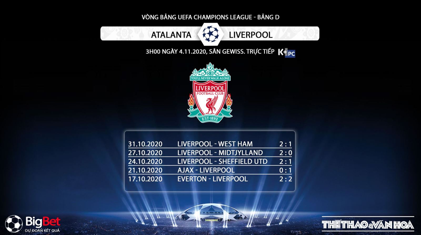 Keo nha cai, kèo nhà cái, Atalanta vs Liverpool, Truc tiep bong da, K+PC, Cúp C1, trực tiếp Atalanta vs Liverpool, trực tiếp bóng đá, xem bóng đá trực tuyến Liverpool