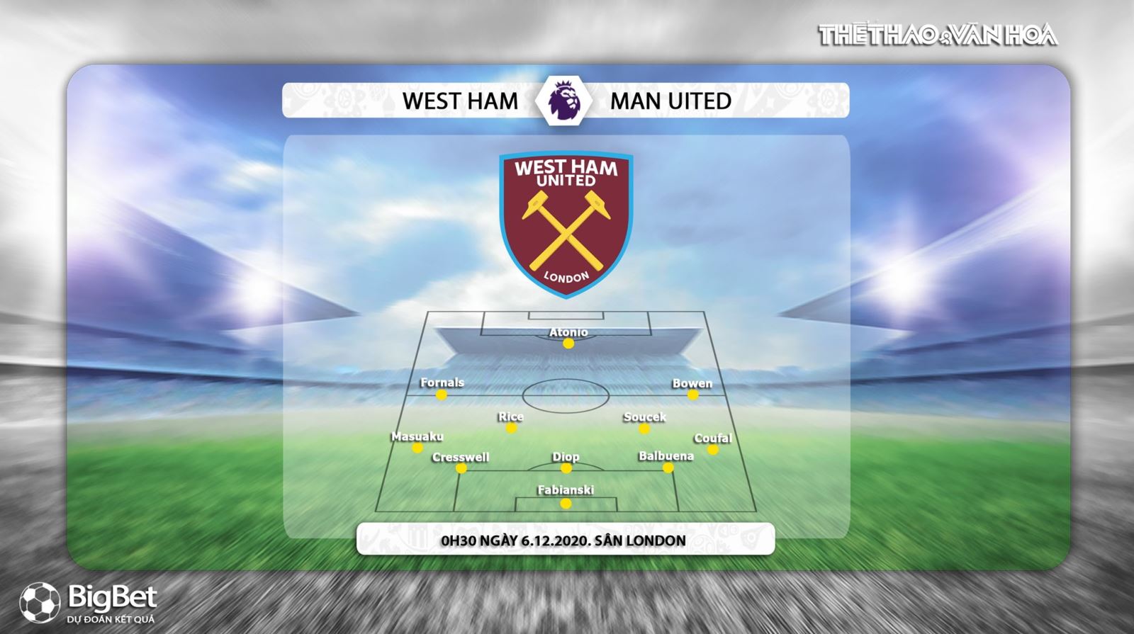 Trực tiếp West Ham vs MU. K+PM. Truc tiep bong da. Link xem trực tiếp MU. Xem MU