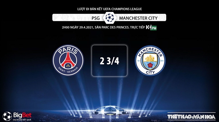 Keo nha cai, Kèo nhà cái, PSG vs Man City, K+PM, Trực tiếp bóng đá cúp C1, Kèo cúp C1, trực tiếp PSG đấu với Man City, xem trực tiếp bóng đá Champions League