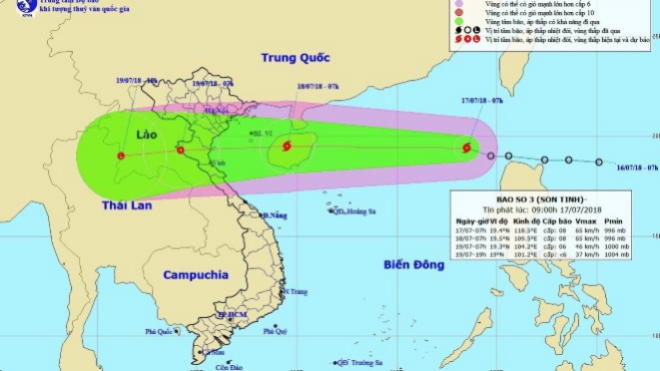 CẬP NHẬT: Áp thấp nhiệt đới đã mạnh lên thành cơn bão số 3 