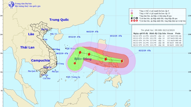 Bão Kammuri đang tiến vào Biển Đông