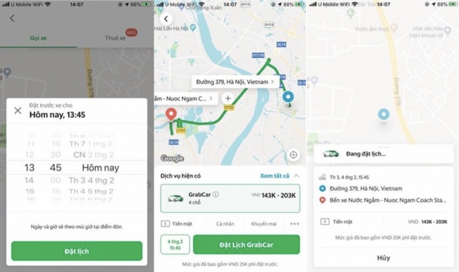 Grab triển khai dịch vụ hẹn giờ đặt xe trước 7 ngày