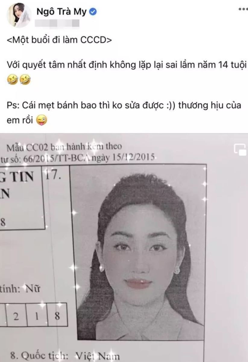 Ngô Trà My, Hồng Diễm, HHen Niê, Hhen nie, Đặng Thu Thảo, Ngô Kiến Huy, CCCD, căn cước công dân, ảnh thẻ, Vbiz, showbiz