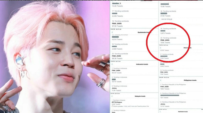 Jimin (BTS) đang ‘gây bão’ khắp thế giới với mái tóc nhuộm hồng