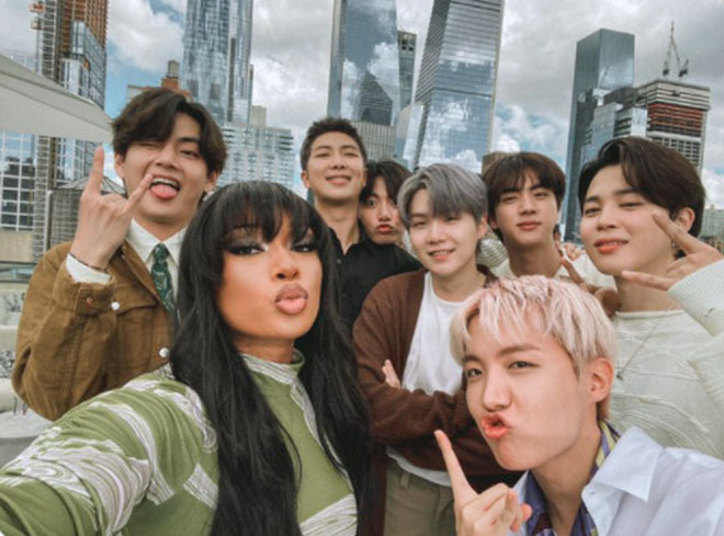 BTS, V BTS, Ảnh V BTS lại gây bão mạng, Megan Thee Stallion, Kim Taehyung, Suga