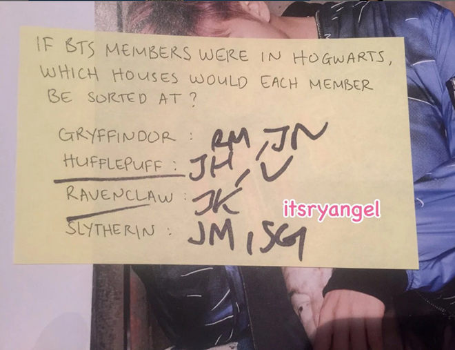 BTS, Harry Potter, Hogwarts, Slytherin, Gryffindor, Ravenclaw, Hufflepuff, MAP OF THE SOUL 7, bts