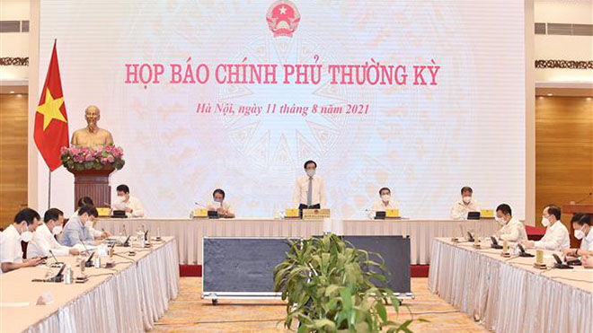 Họp báo chính phủ thường kỳ, họp báo chính phủ thường kỳ tháng 7, họp báo chính phủ thường kỳ khi vaccine về nước, khi vaccine về nước sẽ tiêm được 2 triệu liều