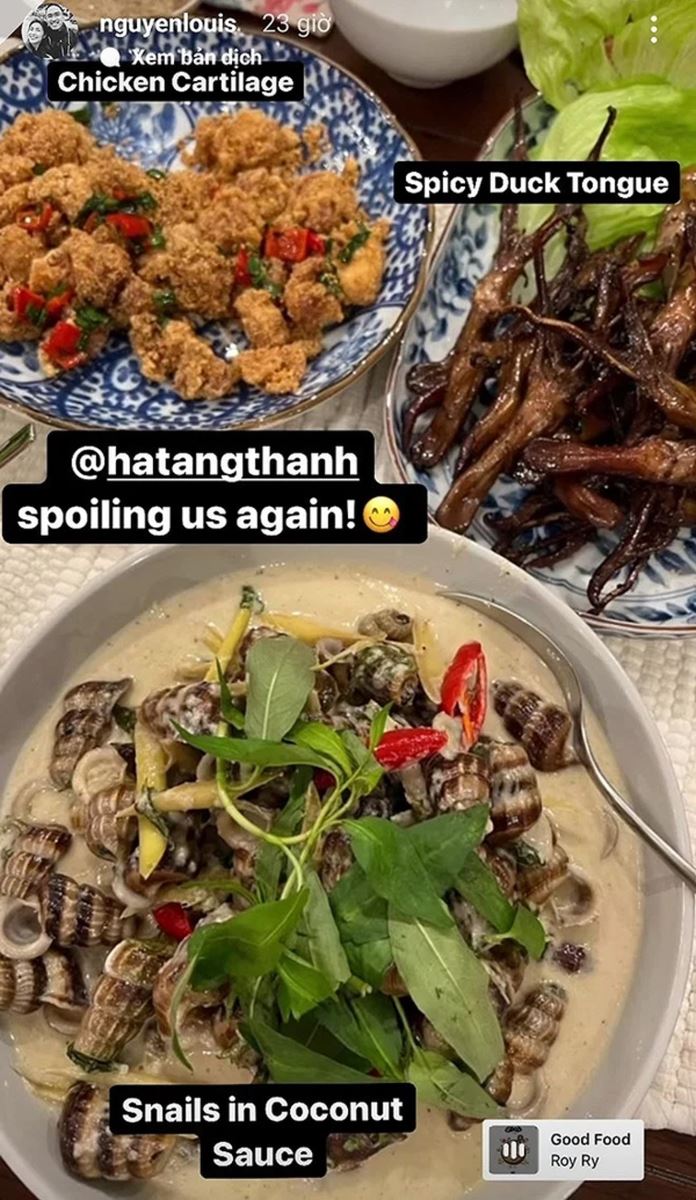 Vợ chồng Hà Tăng, Hà Tăng nấu ăn, Hà Tăng náu ăn ngon, Hà Tăng làm bếp, Louis Nguyễn, Louis Nguyễn khen vợ nấu ăn ngon, Louis Nguyễn khen vợ, vợ chồng Louis Nguyễn