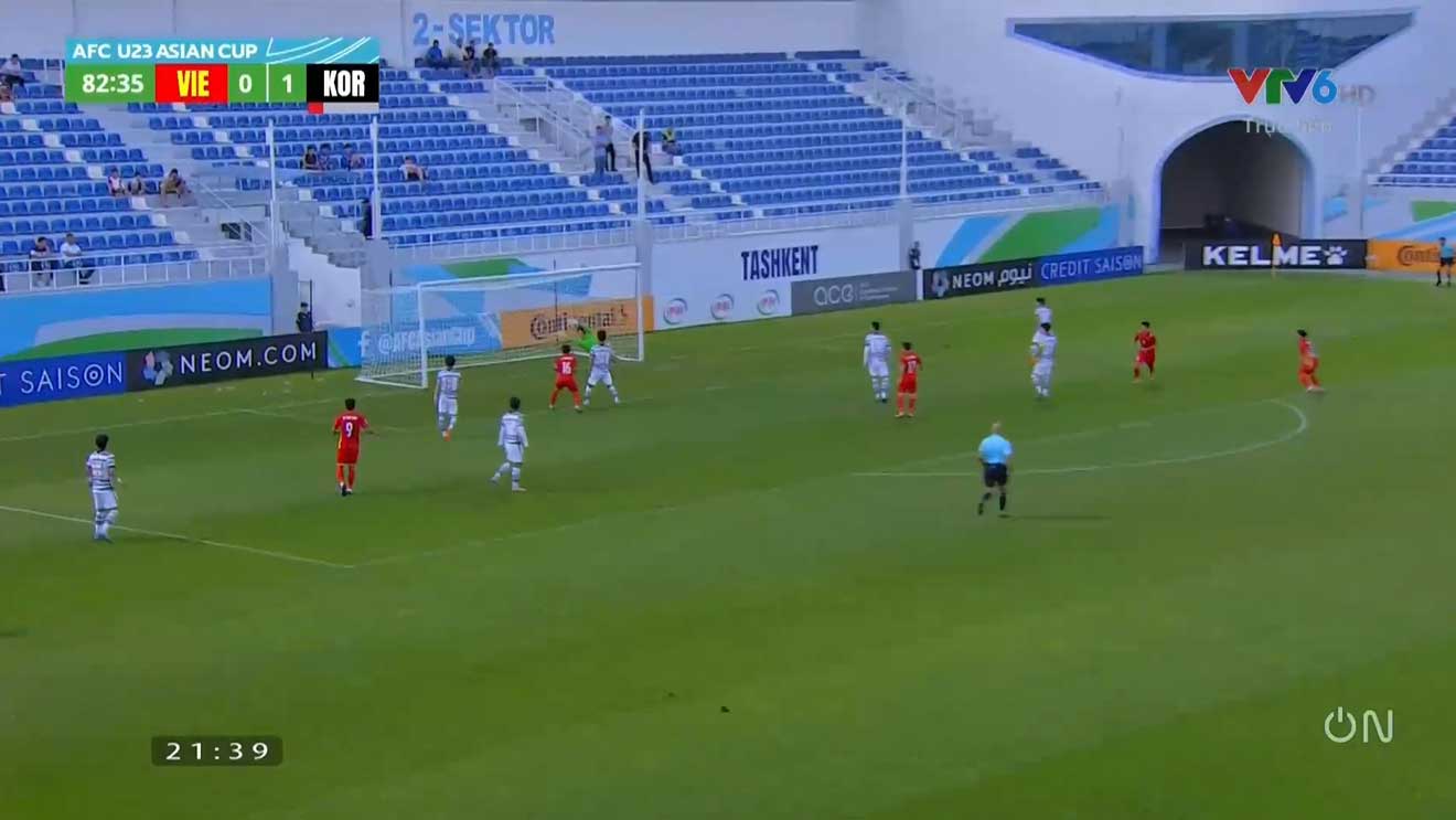 Xem siêu phẩm 'sút mất bóng' của Tiến Long vào lưới U23 Hàn Quốc