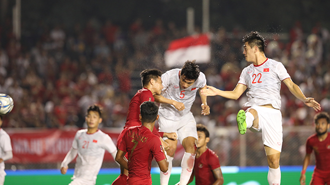 Văn Hậu và bàn thắng mở ra HCV SEA Games cho bóng đá Việt Nam. Ảnh: Hoàng Linh