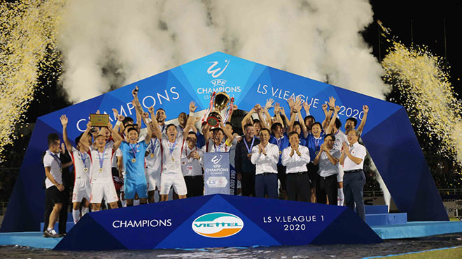 Viettel chính thức là tân vương V-League 2020. Ảnh: VPF