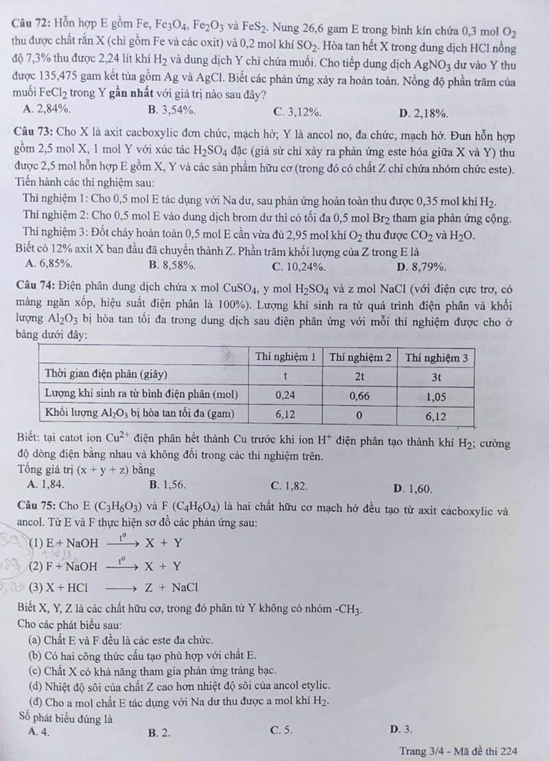 Đề thi Hóa học THPT Quốc gia 2022, Đáp án Hóa THPT Quốc gia năm 2022, Đề thi Hóa THPT Quốc gia, Đáp án môn Hóa học, đề Hóa, Đề thi Hóa, môn Hóa học, thi THPT quốc gia 