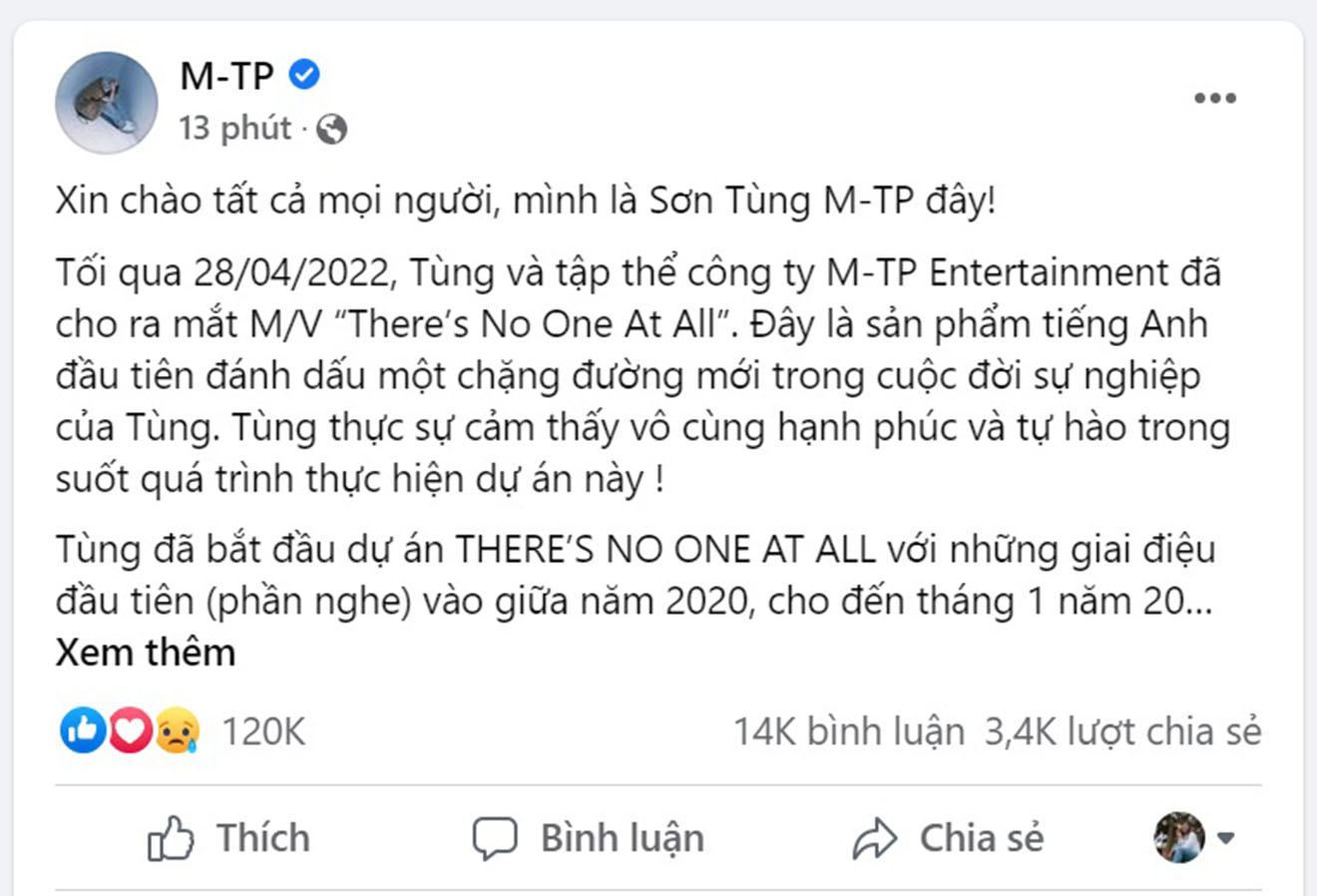 Sơn Tùng, Sơn Tùng M-TP, son tung mtp, MV Theres No One At All, son tung, sơn tùng mv mới, mv mới son tùng gây tranh cãi, sơn tùng comeback, mv sơn tùng gây tranh cãi