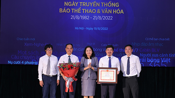 Báo Thể thao & Văn hóa nhận bằng khen của Thủ tướng Chính phủ