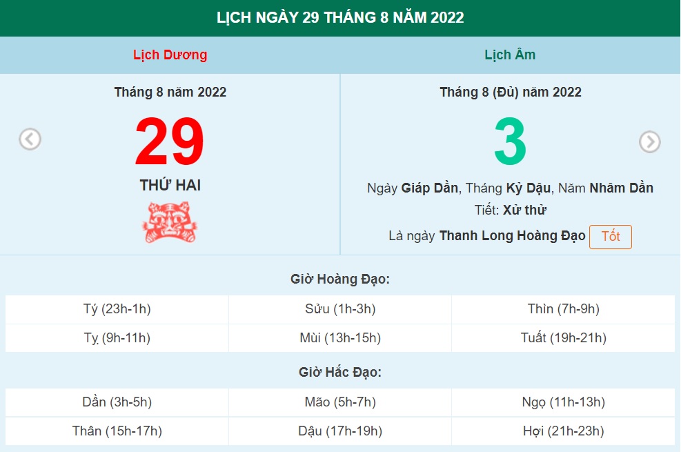 ngày 29 tháng 8 năm 2022, ngày 29/8/2022 tốt hay xấu, xem ngày tốt, lịch âm 2022, lịch vạn niên ngày 29/8/2022, âm lịch hôm nay 29/8, Lịch vạn niên ngày 29 tháng 8