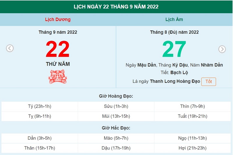 ngày 22 tháng 9 năm 2022, ngày 22/9/2022 tốt hay xấu, xem ngày tốt, lịch âm 2022, lịch vạn niên ngày 22/9/2022, âm lịch hôm nay 22/9, Lịch vạn niên ngày 22 tháng 9