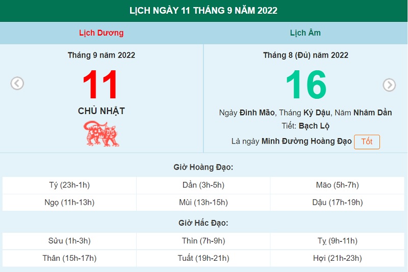 ngày 11 tháng 9 năm 2022, ngày 11/9/2022 tốt hay xấu, xem ngày tốt, lịch âm 2022, lịch vạn niên ngày 11/9/2022, âm lịch hôm nay 11/9, Lịch vạn niên ngày 11 tháng 9