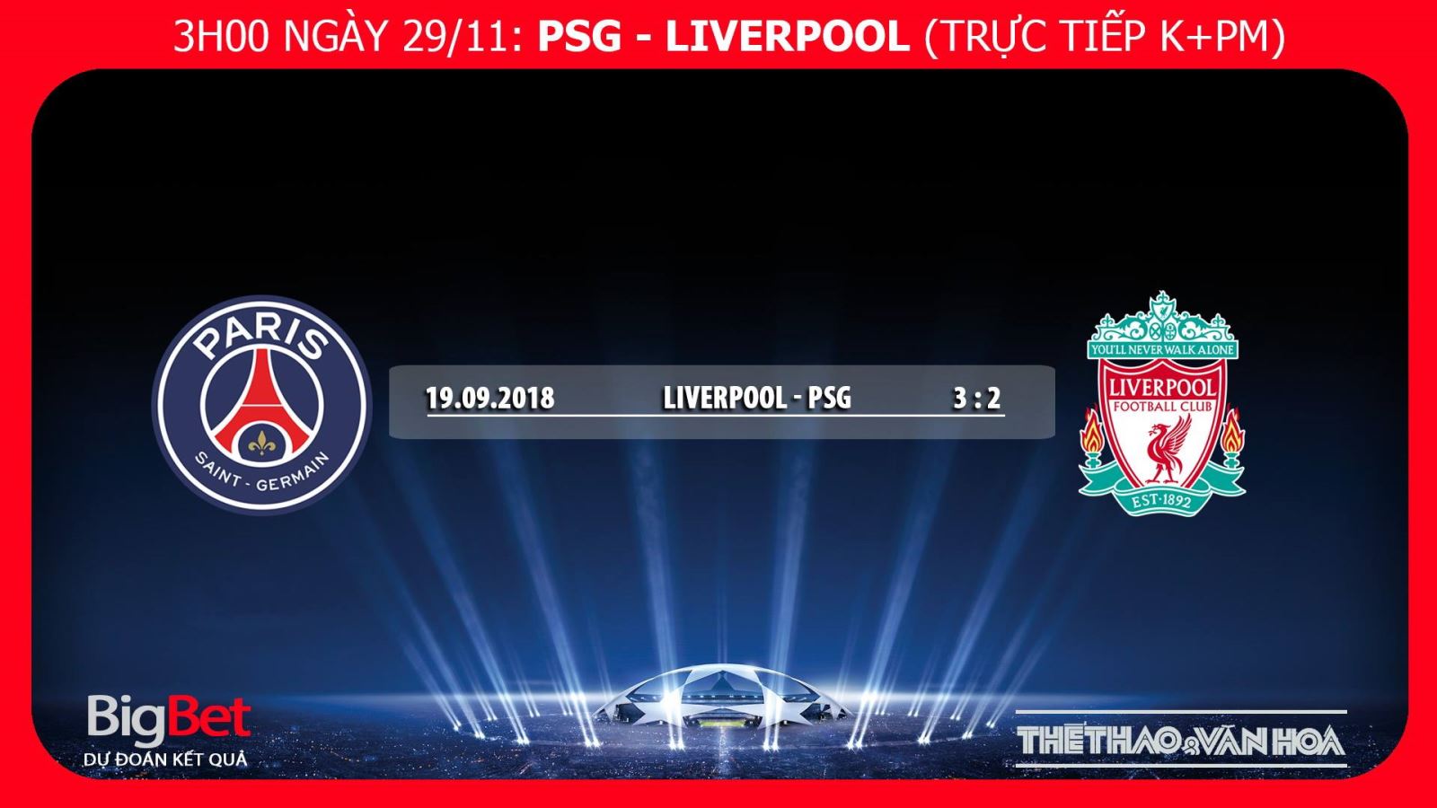 Soi kèo PSG vs Liverpool (03h00 ngày 29/11)