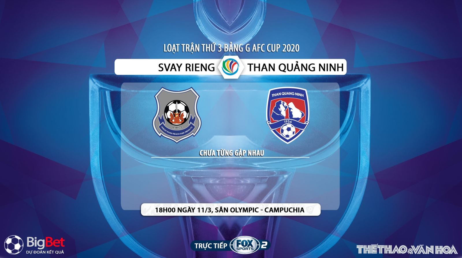 bóng đá, bong da, Svay Rieng vs Than Quảng Ninh, trực tiếp bóng đá, lịch thi đấu bóng đá, Than Quảng Ninh, Fox Sport, AFC Cup