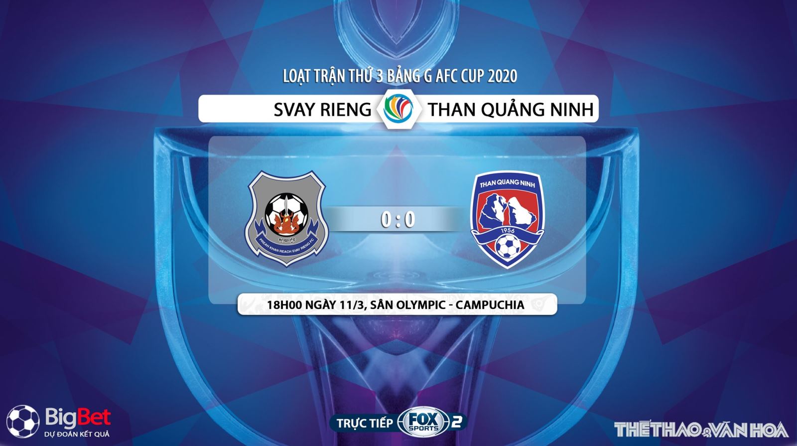 bóng đá, bong da, Svay Rieng vs Than Quảng Ninh, trực tiếp bóng đá, lịch thi đấu bóng đá, Than Quảng Ninh, Fox Sport, AFC Cup