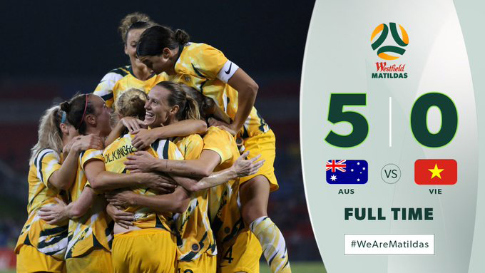 Nữ Australia 5-0 nữ Việt Nam: Tạo mưa bàn thắng, nữ Australia cầm chắc tấm vé đến Olympic